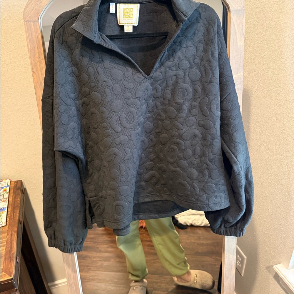 Dark Gray Textured Women's Blouse